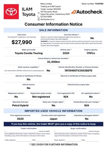 image-15, 2020 Toyota Corolla Touring at Christchurch