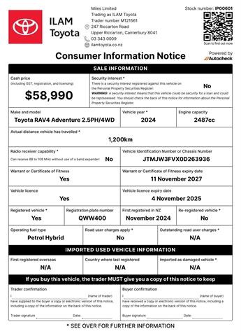 image-16, 2024 Toyota RAV4 Adventure 2.5L Petrol Hybrid at Christchurch