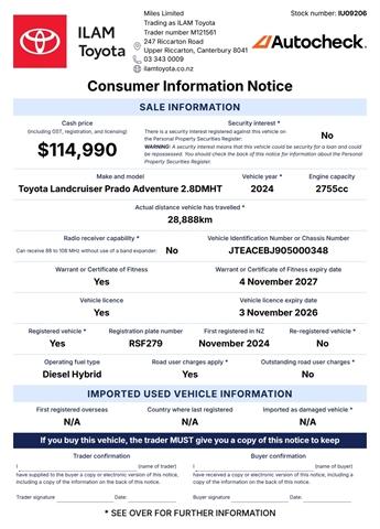 image-16, 2024 Toyota Land Cruiser Prado ADV 2.8D Hybrid 8AT at Christchurch