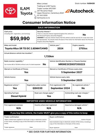 image-17, 2024 Toyota Hilux SR 2.8L Turbo Diesel Mild Hybrid at Christchurch
