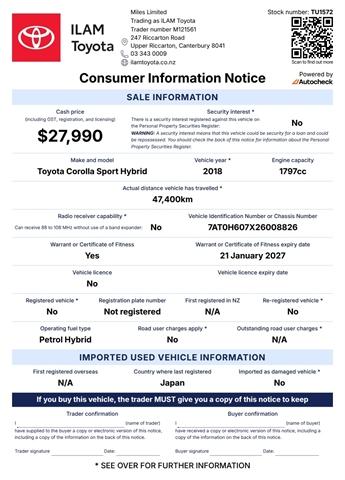 image-15, 2018 Toyota Corolla Sport Hybrid at Christchurch