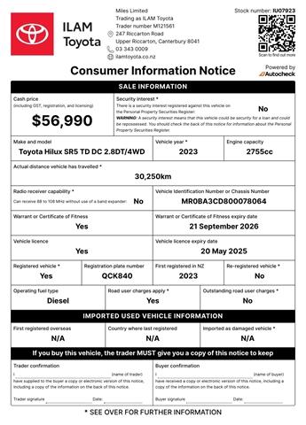 image-18, 2023 Toyota Hilux SR5 Double Cab 2.8L Turbo Diesel at Christchurch