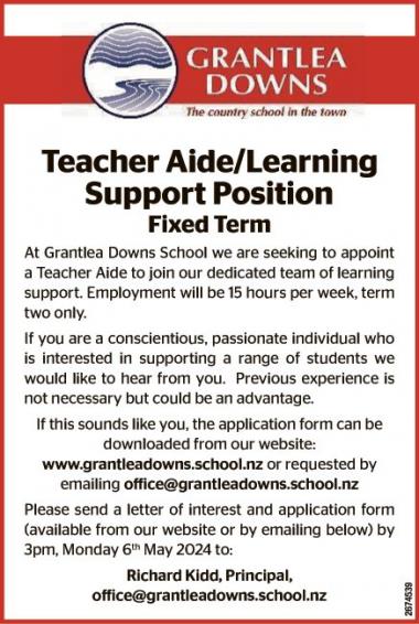 Teacher Aide/Learning Support Position