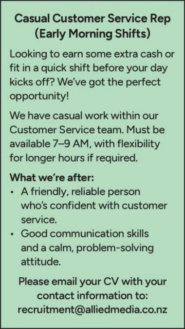 Casual Customer Service Rep 