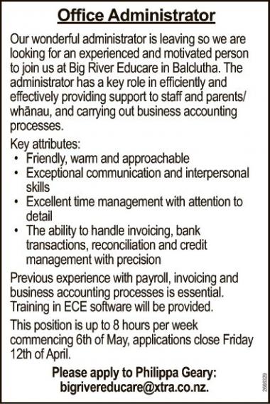 SUPERVISOR WANTED in Otago