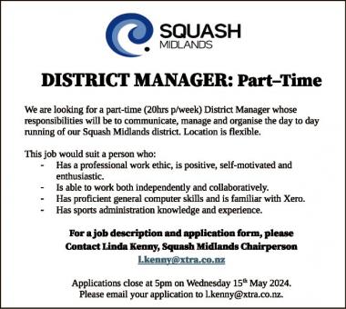 DISTRICT MANAGER: Part-Time