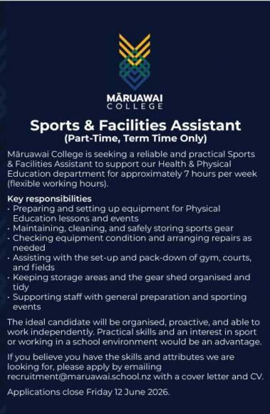 Sports & Facilities Assistant 