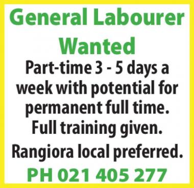 General Labourer Wanted
