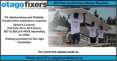 Gib Fixer Construction Worker Required