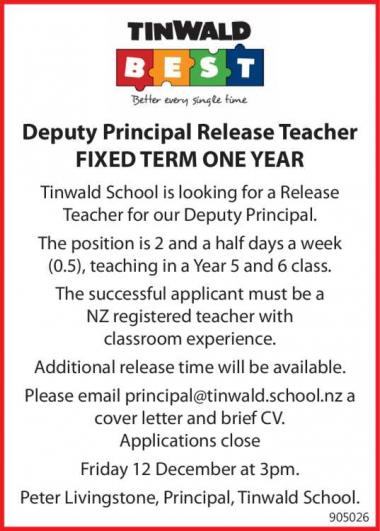 Deputy Principal Release Teacher