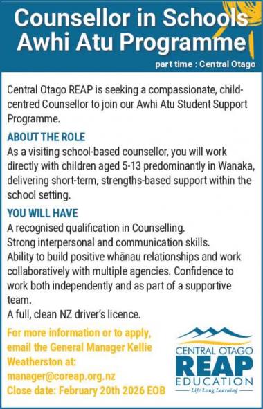 Employment opportunity in Otago