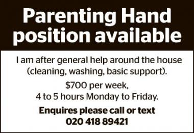 Parenting Hand position available
