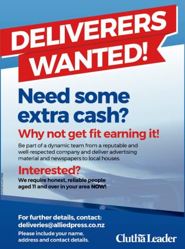 Deliverers Wanted!