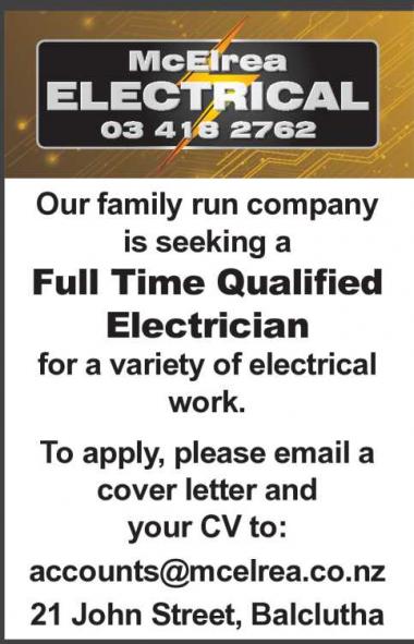 Full Time Qualified Electrician