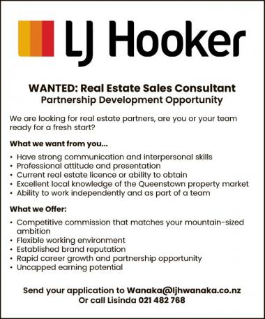 WANTED: Real Estate Sales Consultant