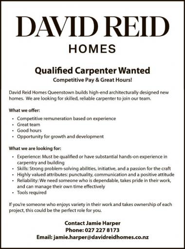 Qualified Carpenter Wanted