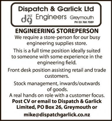 ENGINEERING STOREPERSON