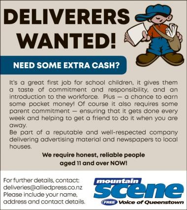 DELIVERERS WANTED!