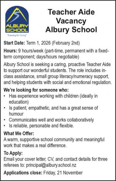 Teacher Aide Vacancy