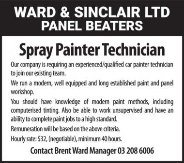 Spray Painter Technician
