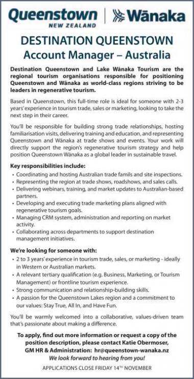 Account Manager – Australia