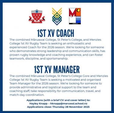 1ST XV POSITIONS
