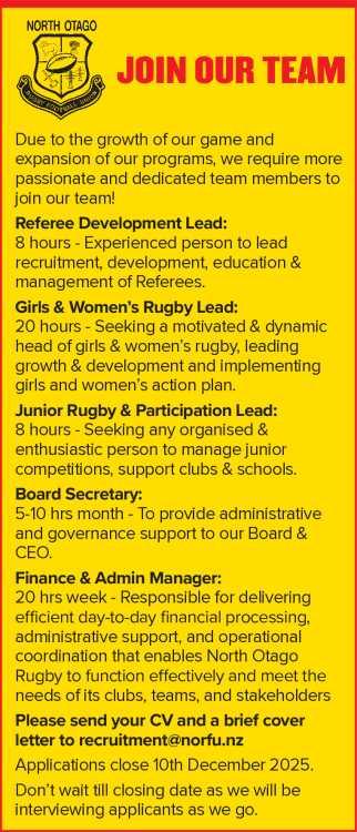 JOIN OUR TEAM in Otago