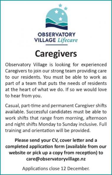 Caregivers in Otago