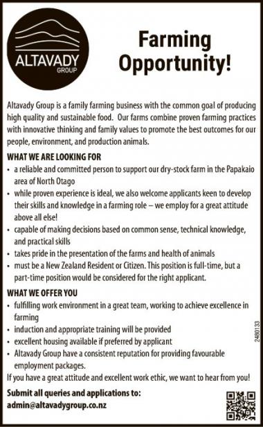 Farming Opportunity! in Otago