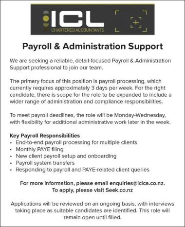 Payroll & Administration Support