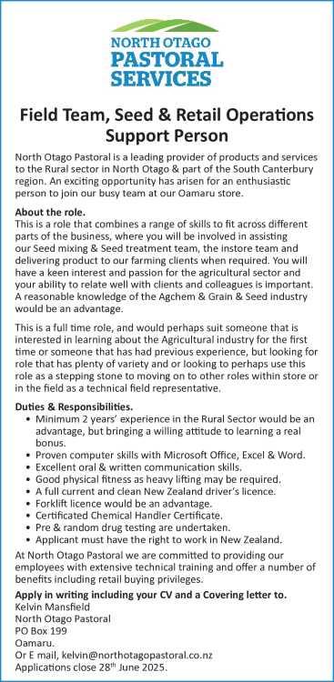 Field Team, Seed & Retail Operations