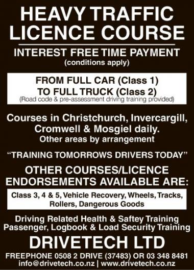 HEAVY TRAFFIC LICENCE COURSE