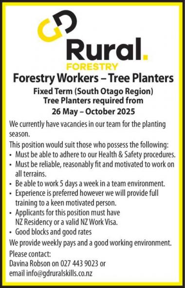 Forestry Workers – Tree Planters
