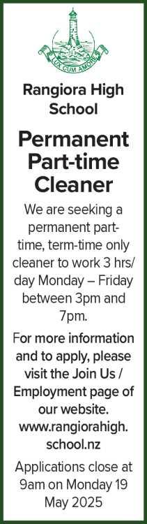 Permanent Part-time Cleaner in Canterbury