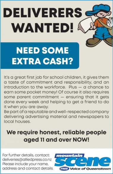 DELIVERERS WANTED!