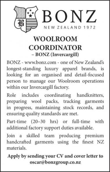 WOOLROOM  COORDINATOR
