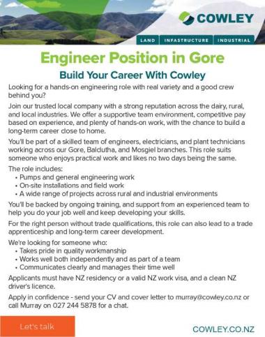 Engineer Position in Gore