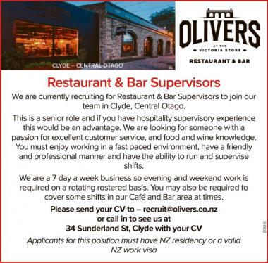 Restaurant & Bar Supervisors