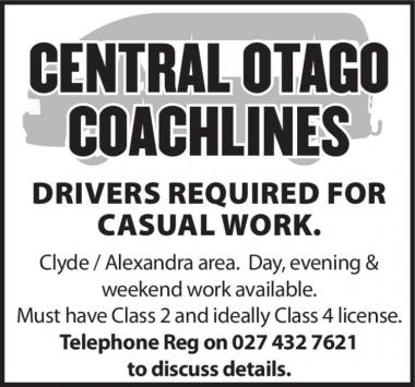DRIVERS REQUIRED FOR CASUAL WORK
