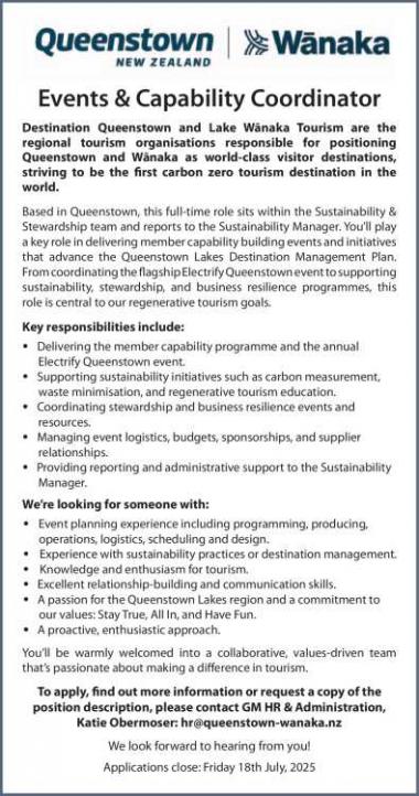 Events & Capability Coordinator