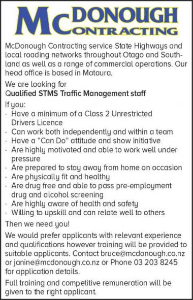 Qualified STMS Traffic Management staff