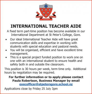 INTERNATIONAL TEACHER AIDE