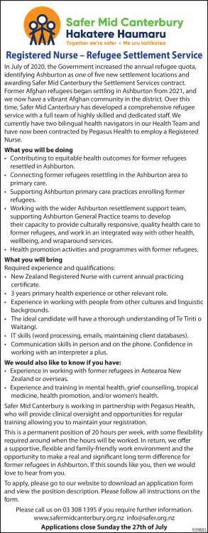 Registered Nurse – Refugee Settlement Service