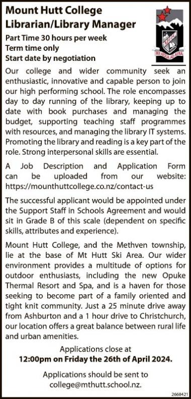 Librarian/Library Manager in Canterbury