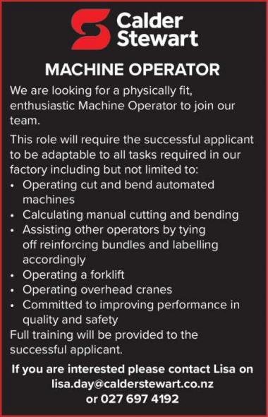MACHINE OPERATOR
