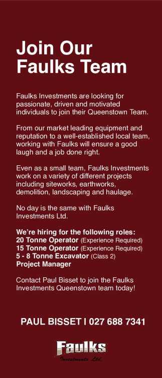 Join Our Faulks Team