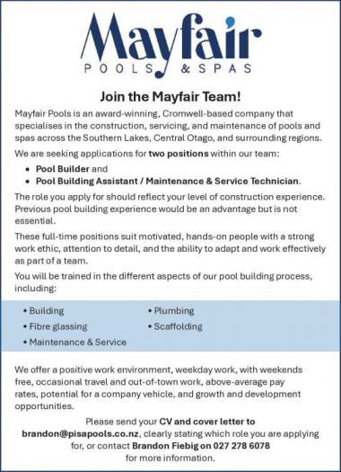 Join the Mayfair Team!