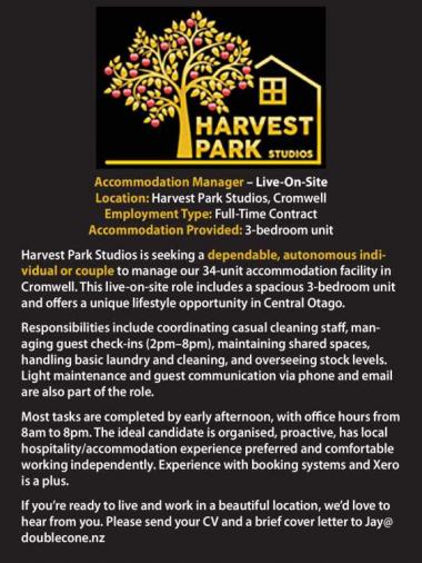 Accommodation Manager – Live-On-Site