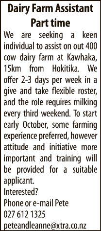 Dairy Farm Assistant