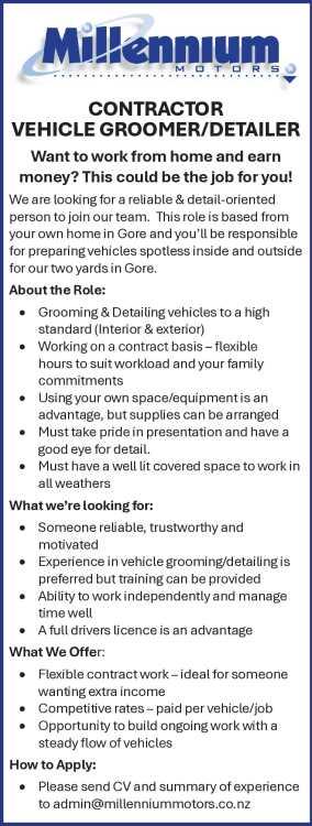 CONTRACTOR VEHICLE GROOMER/DETAILER